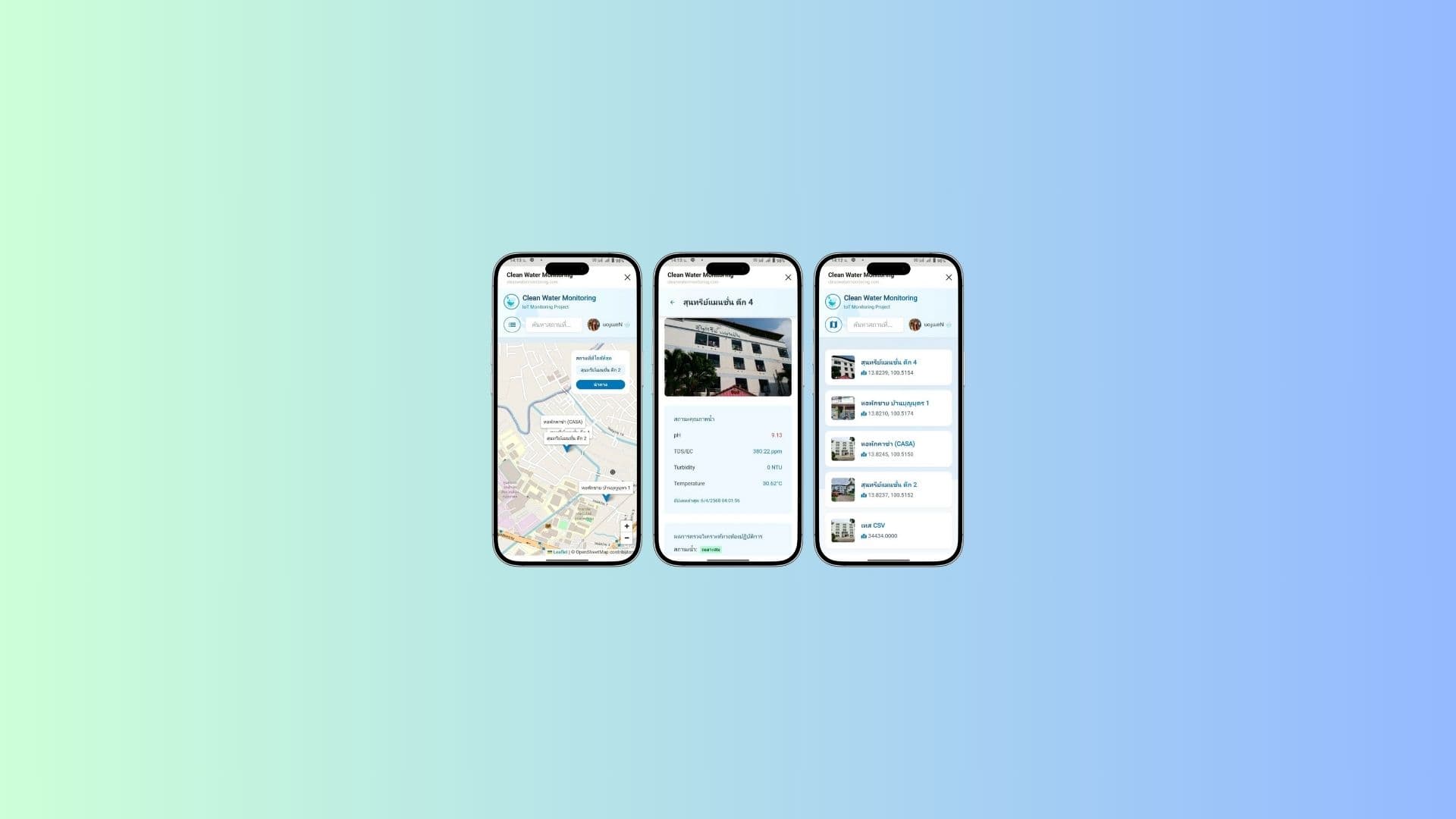 Clean Water Monitoring project interface — screenshot 1